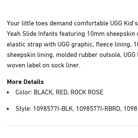 Ugg Fluff Yeah Infant Slides- Black - Picture 4 of 8